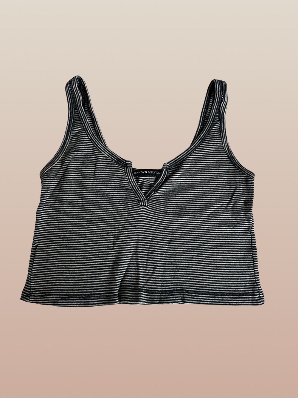 Brandy Melville Navy and White Striped Tank